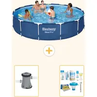 Bestway Steel Pro, ronde opblaasbare zwembad - 396x84 cm - 3-delig - Model S22314