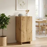 vidaXL Dressoir Artisanaal eiken 33,5 x 34,5 x 75 cm Bewerkt hout