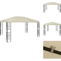 vidaXL Paviljoen 3x4 meter, crème kleur - Paviljoenen & Partytenten