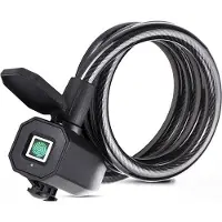 OEM Digitaal kabelslot voor fietsen, veiligheidsslot met vingerafdrukherkenning, 120 cm lang, sleutelloos stalen slot voor fiets, e-bike, scooter, motorfiets, deur, waterdicht.