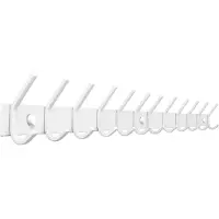 TOJ 24 Haaks Wandkapstok – 94cm - Muur / Wand Kapstok - Hangende Design Muurkapstok - Handdoekrek - RVS - Wit