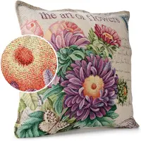 ANRO Sierkussen Bloemen 45x45cm – Jacquard Gobelin Inclusief Vulling Bank Woonkamer Decoratief