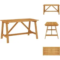 vidaXL Tuin-eettafel 140x70x73,5 cm, massief acaciahout - Tuintafels