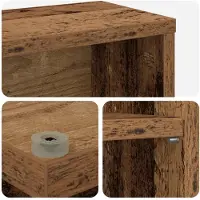 vidaXL CD Kast 2 st Oud hout 33 x 23,5 x 97,5 cm Bewerkt hout