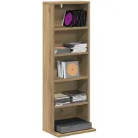 vidaXL CD Kast Artisanaal eiken 33 x 23,5 x 97,5 cm Bewerkt hout