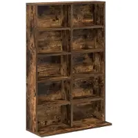 vidaXL CD Kast Gerookt eiken 65 x 23,5 x 97,5 cm Bewerkt hout