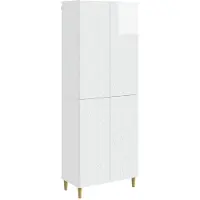 vidaXL Kast Set 2 st Hoogglans Wit Bewerkt hout