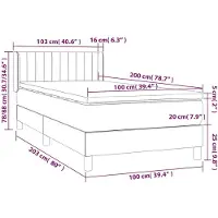 vidaXL Boxspring met matras stof zwart 100x200 cm