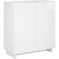 vidaXL Dressoir Hoogglans Wit 67 x 34,5 x 75 cm Bewerkt hout