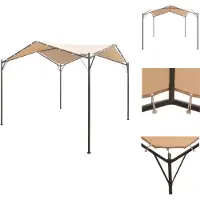 vidaXL Partytent, paviljoen, 3x3 meter, staal, beige - Partytenten en paviljoens
