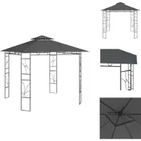 vidaXL Paviljoen 3x3x2,7 m, antraciet, 160 g/m² - Paviljoenen & feesttenten