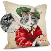 ANRO Schilder Sierkussen 45x45 cm - Jacquard gobelin