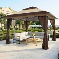 Sonstiges Pop-up paviljoen, 4x4 meter, waterdicht, met muggengaas | Hoogte verstelbaar | UV-bescherming SPF 50+