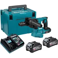 Makita HR 012 GU201 accu-combinatiehamer 40 V max. 3,3 J SDS plus borstelloos + 2x accu 4,0 Ah + oplader + Makpac