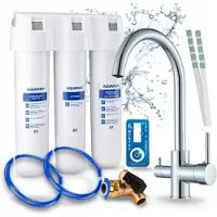 ARI 3-wegs keukenkraan Linko, chroom, spoelkraan. Inclusief Aquaphor Kristall H waterfiltersysteem, 360° draaibaar