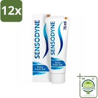 Sensodyne - Tandpasta - Extra Fresh Gel - Voor Gevoelige Tanden - 75 ml - Voordeelverpakking - 12 stuks - Gevoelige tanden - Tandpasta