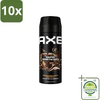Axe 10 x Deodorant Bodyspray Dark Temptation 150 ml - Grootverpakking - Deodorant - Deodorant Bodyspray - Geurbeheersing - Donkere Chocolade - Kruiden