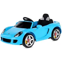 Sun baby Porsche Carrera GT Elektrische Kinderauto Accuvoertuig 12V - Afstandsbediening, MP3, Openende Deuren - Blauw