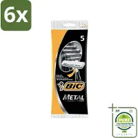 BIC - Scheermesjes - Metaal - Enkel Mesje - Wegwerpmesjes - 5 Scheermesjes - Voordeelverpakking - 6 stuks - Scheermesje - Wegwerpmesje