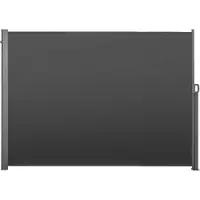Vevor Zijmarkies, uitschuifbaar, 180x300 cm, zijrolgordijn van 180 g/m² polyester, wandmarkies, windscherm, zonwering, privacybescherming, ruimteverdeling voor tuin, balkon, zwembad, terras, grijs