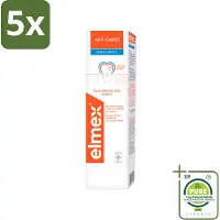 Elmex 5 x Tandpasta Anti-Cariës Gentle White 75 ml - Grootverpakking - Anti Cariës - Whitening Tandpasta - Tandpasta Anti Cariës - Remineralisatie - Tanden Beschermen