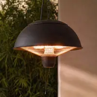 LUCANDE Theriona hangende terrasverwarmer, zwart, Ø 42 cm, IP24 - , Theriona, Zwart, Aluminium, Modern