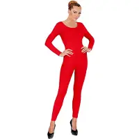 Widmann Unicolor Body Volwassen, Lang, Rood - Vrouw