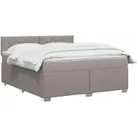 vidaXL Boxspringbed met matras met hoofdeinde Taupe 160 x 200 cm Stof