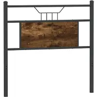 vidaXL Vervangend hoofdbord 75 cm bewerkt hout en staal bruin eikenkleurig