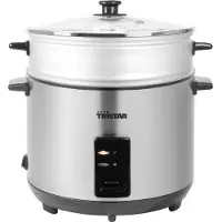 Tristar Rijstkoker 2.8L - RK-6158 - Tot 15 porties - Warmhoudfunctie - Droogkookbeveiliging- Inclusief stoommandje - 1000W - RVS