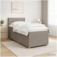 vidaXL Boxspringbed met matras met hoofdeinde Taupe 80 x 200 cm Stof
