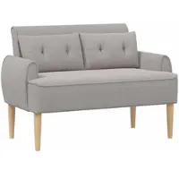 vidaXL Lovingseat met knoopge tuft Lichtgrijs 117 x 67 x 77 cm Bouclé