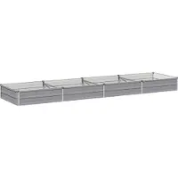 vidaXL Verhoogde Tuinbak Grijs 320 x 80 x 24 cm koudgewalst staal