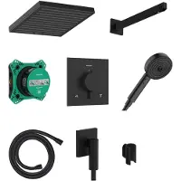 Hansgrohe Pulsify E - Doucheset met inbouwthermostaat, inclusief inbouwdeel, 26x26 cm, EcoSmart, matzwart 24625670