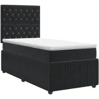 vidaXL Boxspringbed met matras Zwart 80 x 200 cm Fluweel