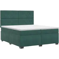 vidaXL Boxspringbed met matras Donkergroen 200 x 200 cm Fluweel