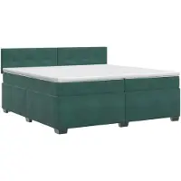 vidaXL Boxspringbed met matras, donkergroen, 200 x 200 cm, fluweel