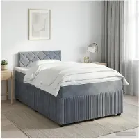 vidaXL Boxspringbed met matras Donkergrijs 120 x 200 cm Fluweel