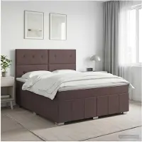vidaXL Boxspringbed met matras, donkerbruin, 140 x 200 cm, gestoffeerd