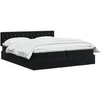 vidaXL Ottoman bed met matras met hoofdeinde 2 pcs Zwart Fluweel