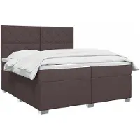 vidaXL Boxspringbed met matras, donkerbruin, 200 x 200 cm, met stoffen bekleding