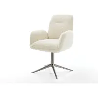 DELIFE Draaistoel Zoa-Flex teddy beige kruispoot grafiet 360° draaibaar rocker-functie pocketveer kern
