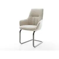 DELIFE Sledemodel Zelia-Flex met armleuning geweven stof beige sledemodel vlak grafiet pocketveer kern