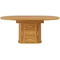 STILVORA Eettafel - Uitschuifbaar Van Rond Naar Ovaal - Met Opbergruimte En Hefmechanisme - MDF - 118-158x118x77 Cm - Walnut