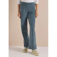 Cecil Dames Broek met High Waist en Wide Leg pijpen in een Loose Fit pasvorm - Blauw - 27
