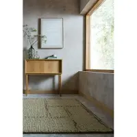 Flair Rugs hoogpolig rechthoekige wollen vloerkleed met print 200x140 cm - groen