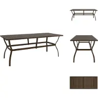 vidaXL Tuintafel Bruin 190x80x72 cm, staal - Tuintafels
