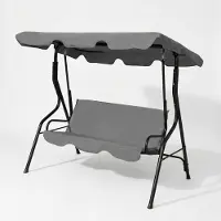 HomeShopXL Driepersoons tuinbank - Compacte metalen tuinsschommel - Weerbestendig - 170 x 110 x 153 cm - Comfortabele tuinbank voor balkon en terras [11492B]