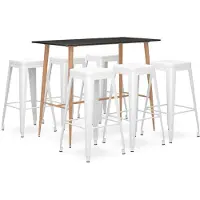 vidaXL 7-delige Barset zwart en wit