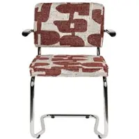 Zuiver Ridge Deco Symbols Kink Eetkamerstoel - Met Armleuningen - Rood
